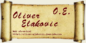 Oliver Elaković vizit kartica